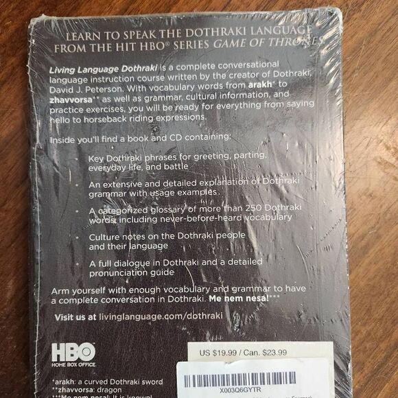 Living Language Dothraki Game of Thrones DVD - Picture 2 of 3